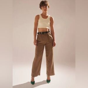 Rolla's Chloe Pleated Linen Blend Pants Size 12